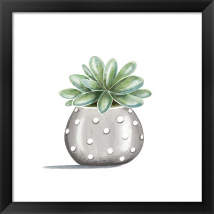 Framed Polka Dot Succulent Print