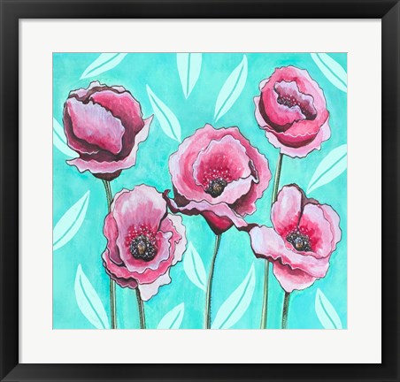 Framed Pink Poppies III Print