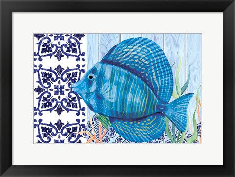 Framed Blue Fish Print