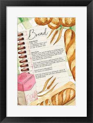 Framed Bread Recipe Print