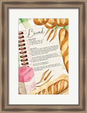 Framed Bread Recipe Print