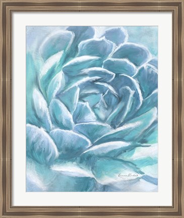 Framed Aqua Succulent Print