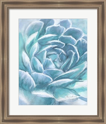 Framed Aqua Succulent Print