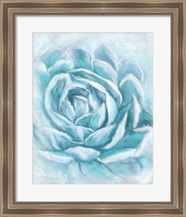 Framed Aqua Succulent II Print