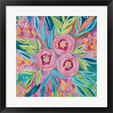 Framed Painted Floral Print