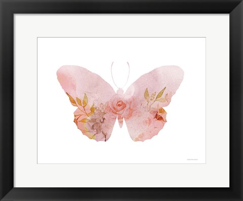 Framed Meadow Flora Butterfly Print