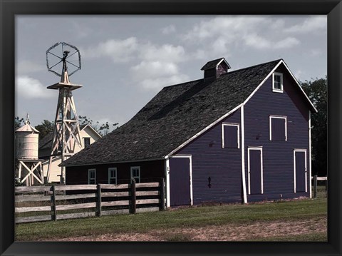 Framed Blue Barn Print