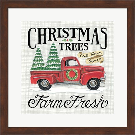 Framed Christmas Trees Farm Fresh Print