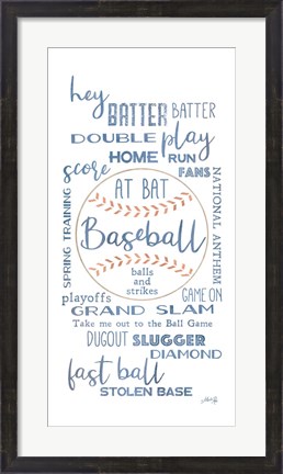 Framed Baseball Phrases Print