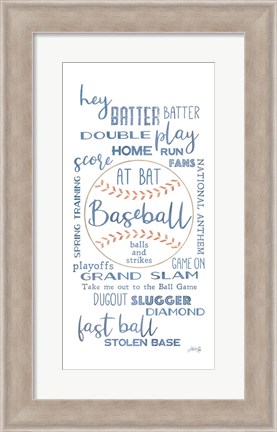 Framed Baseball Phrases Print