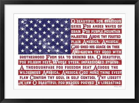 Framed America the Beautiful Flag Print