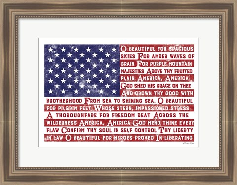 Framed America the Beautiful Flag Print