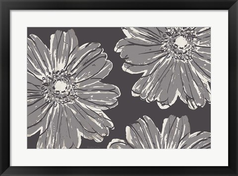 Framed Flower Pop Sketch V-Shades of Grey Print