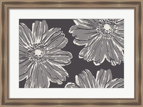Framed Flower Pop Sketch V-Shades of Grey Print