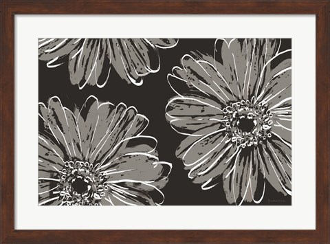 Framed Flower Pop Sketch VII-Black BG Print