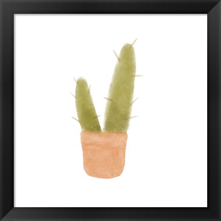 Framed Watercolor Cactus II Print