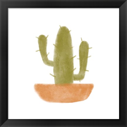 Framed Watercolor Cactus V Print