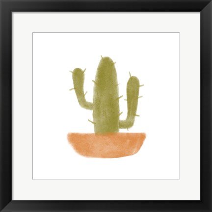 Framed Watercolor Cactus V Print