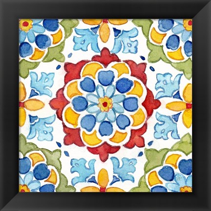 Framed Turkish Tile I Print