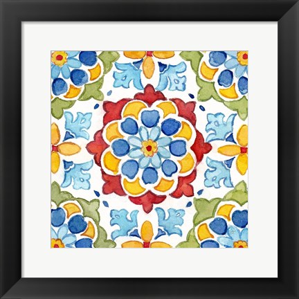 Framed Turkish Tile I Print