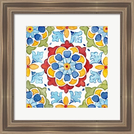 Framed Turkish Tile I Print