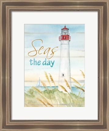 Framed East Coast Lighthouse portrait II-Seas the day Print