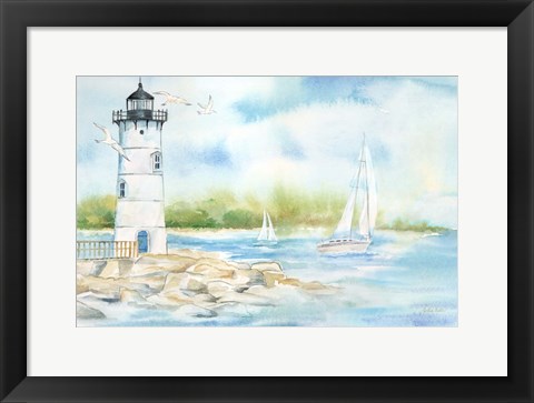 Framed East Coast Lighthouse landscape I Print