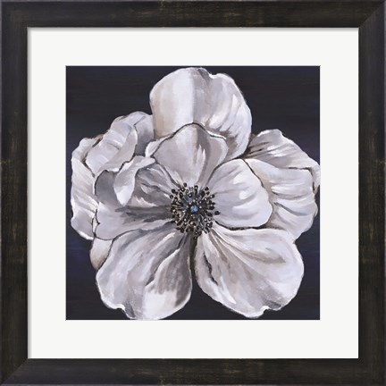 Framed Blue &amp; White Floral III Print