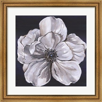 Framed Blue &amp; White Floral III Print