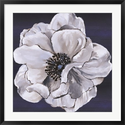 Framed Blue &amp; White Floral IV Print