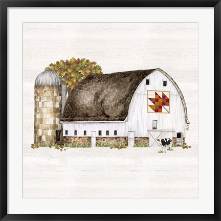 Framed Fall Barn Quilt II Print