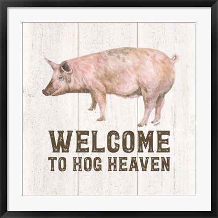 Framed Farm Life VII-Hog Heaven Print