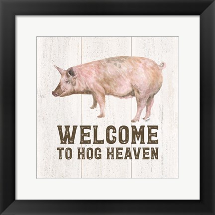 Framed Farm Life VII-Hog Heaven Print