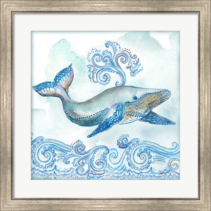 Framed Boho Shells II-Whale Print