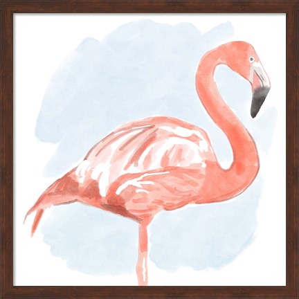 Framed Tropical Flamingo II Print