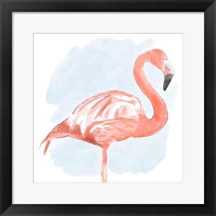 Framed Tropical Flamingo II Print