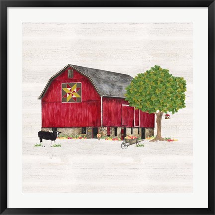 Framed Spring &amp; Summer Barn Quilt III Print