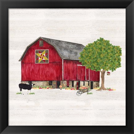 Framed Spring &amp; Summer Barn Quilt III Print