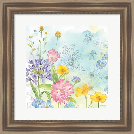 Framed Wildflower Mix I Print