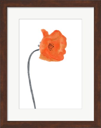 Framed Solo Poppy Red I Print