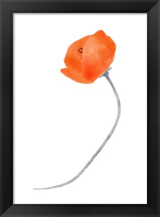 Framed Solo Poppy Red III Print