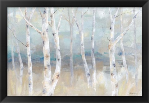 Framed Birch Field Landscape Print