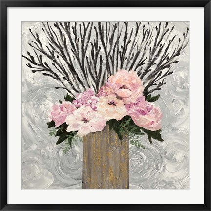 Framed Twiggy Floral Arrangement Print