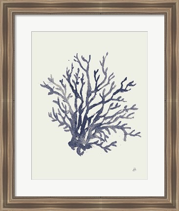 Framed Ocean Finds XV Navy Print