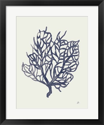 Framed Ocean Finds XIV Navy Print