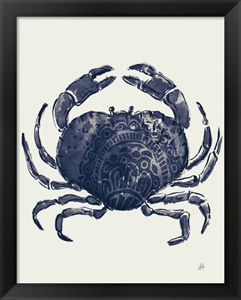 Framed Ocean Finds II Navy Print