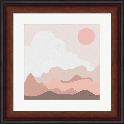 Framed Mountainous I Pink Print