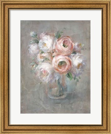 Framed Pale Summer Blooms I Print