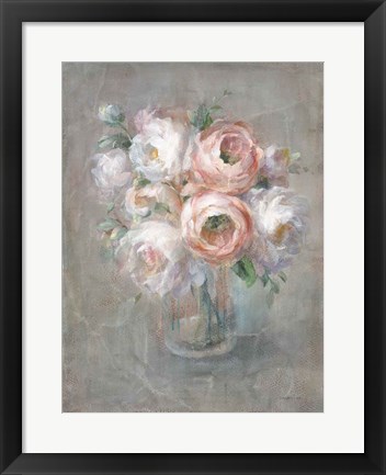 Framed Pale Summer Blooms I Print