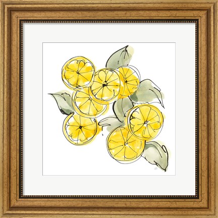 Framed Cut Lemons I Print